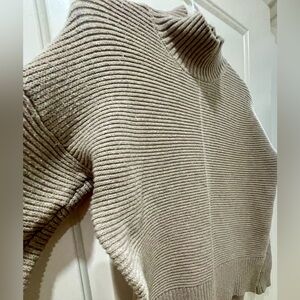 Time for Fall Ya’ll! Cozy Cowl Neck Knit Sweater - beige in color -  size medium